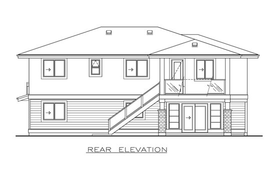 Exterior - Rear Elevation for Modern House Plan #1100-34 - 3 bed, 2 bath