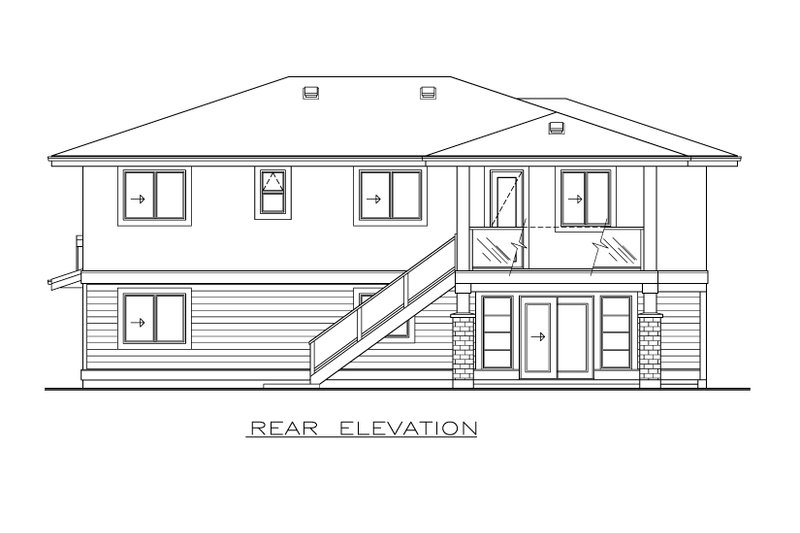 Home Plan - Exterior - Rear Elevation for Modern House Plan #1100-34 - 3 bed, 2 bath