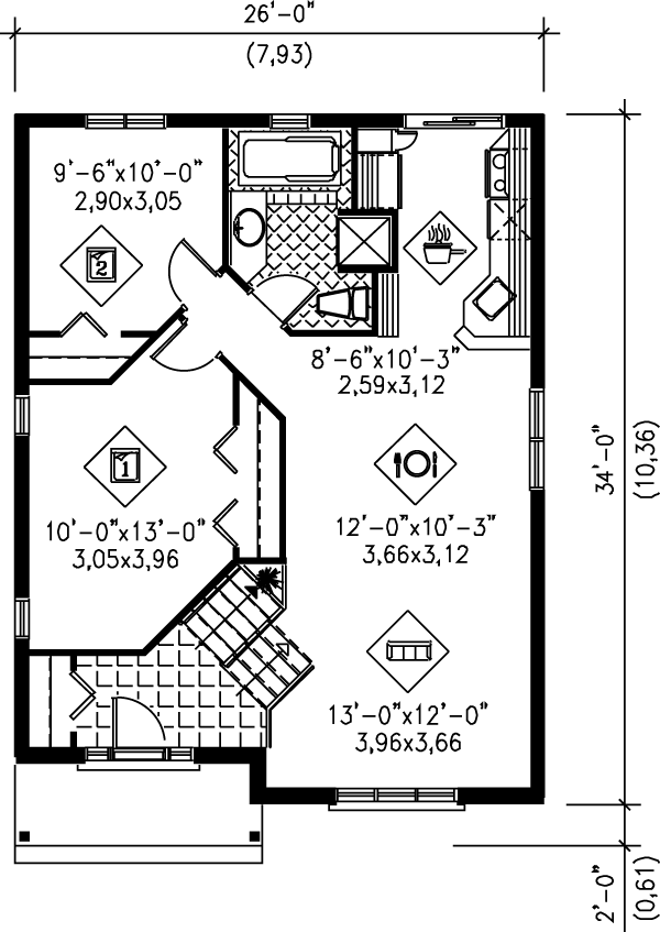 Cottage Floor Plan - Main Floor Plan #25-121