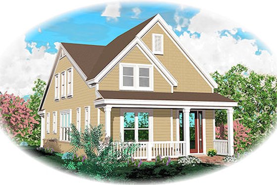 Exterior - Front Elevation for Cottage House Plan #81-13791 - 3 bed, 2.5 bath