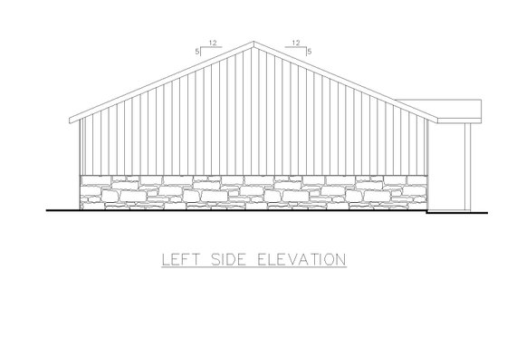 Exterior - Other Elevation 1 for Ranch House Plan #117-295 - 3 bed, 2 bath