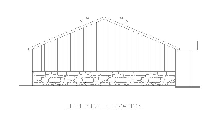 Architectural House Design - Exterior - Other Elevation 1 for Ranch House Plan #117-295 - 3 bed, 2 bath