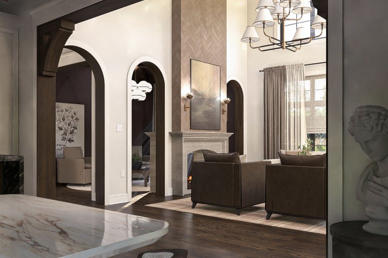 Architectural House Design - Interior - Family Room 1 for Victorian House Plan #455-376 - 3 bed, 2.5 bath