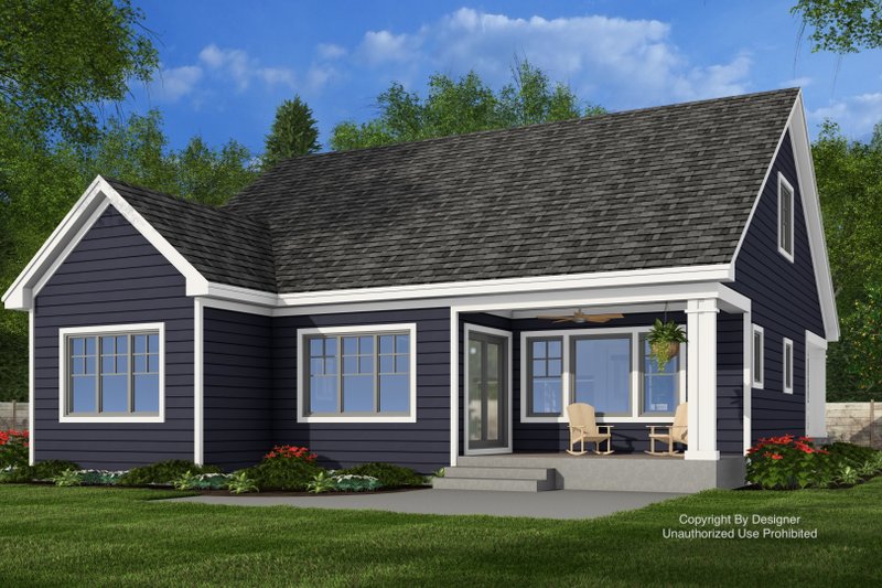 House Plan Design - Exterior - Rear Elevation 1 for Traditional House Plan #51-1409 - 3 bed, 2.5 bath