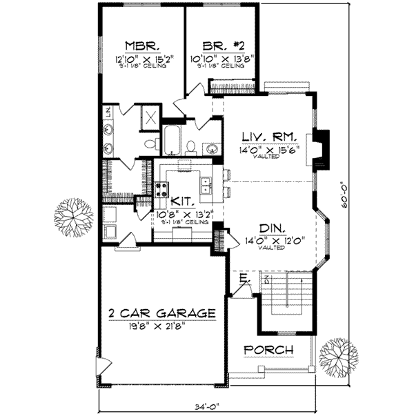 House Plan Design - Traditional Floor Plan - Main Floor Plan #70-675