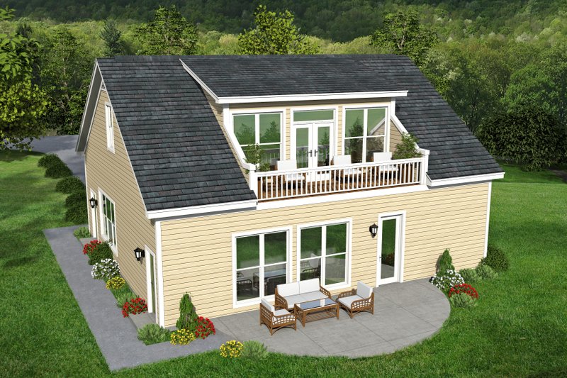 Architectural House Design - Exterior - Rear Elevation for Country House Plan #932-183, 1 bath