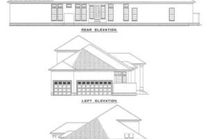Exterior - Rear Elevation House Plan #17-277 - 3 bed, 2.5 bath