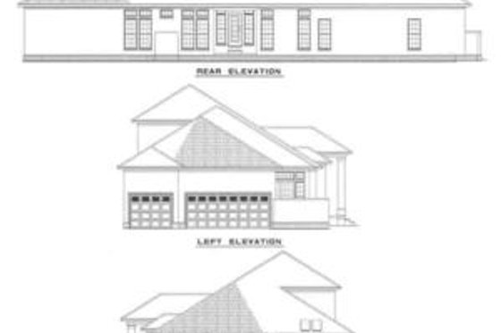 Exterior - Rear Elevation House Plan #17-277 - 3 bed, 2.5 bath