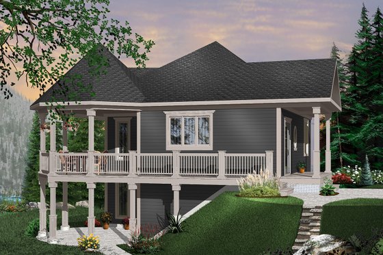 Exterior - Front Elevation 3 for Cottage House Plan #23-421 - 3 bed, 2 bath