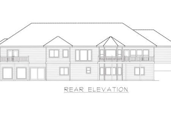 Exterior - Rear Elevation for Ranch House Plan #112-152 - 4 bed, 3.5 bath