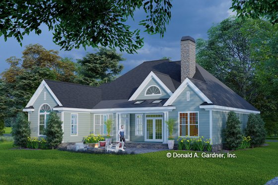 Exterior - Rear Elevation for Traditional House Plan #929-822 - 4 bed, 3 bath