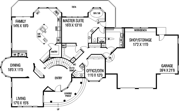 Home Plan - Traditional Floor Plan - Main Floor Plan #60-145