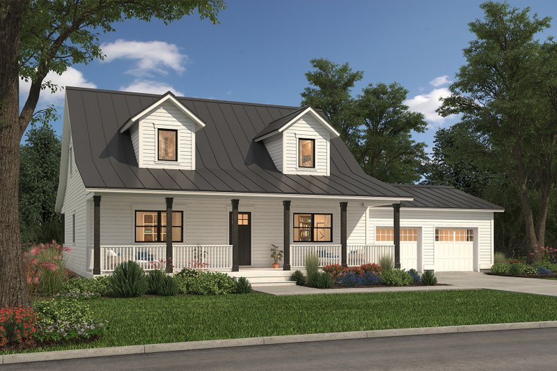 Dream House Plan - Farmhouse Exterior - Front Elevation Plan #497-9