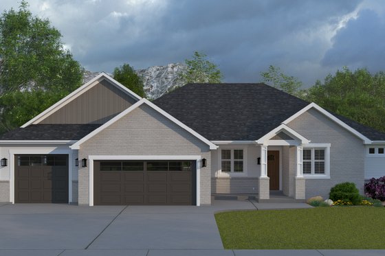 Exterior - Front Elevation 3 for Craftsman House Plan #1060-354 - 2 bed, 2 bath