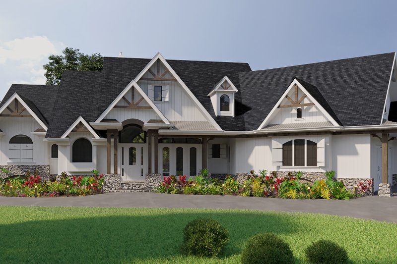 Architectural House Design - Ranch Exterior - Front Elevation Plan #54-445