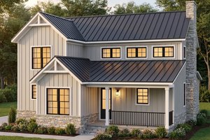 Exterior - Front Elevation for Farmhouse House Plan #932-1425 - 3 bed, 2.5 bath