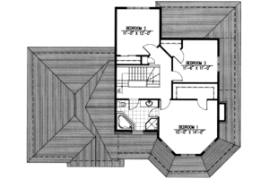 Floor Plan - Upper Floor for Victorian House Plan #138-162 - 3 bed, 1.5 bath