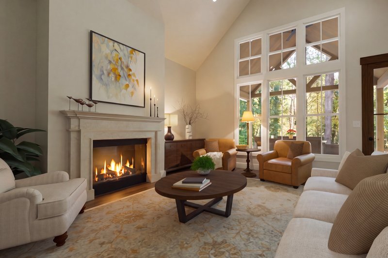 Architectural House Design - Interior - Family Room 1 for Southern House Plan #406-9674 - 3 bed, 2.5 bath