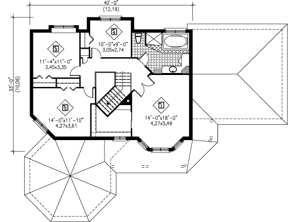 Victorian Floor Plan - Upper Floor Plan #25-4101