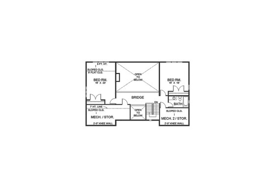 Floor Plan - Upper Floor for Contemporary House Plan #1042-15 - 3 bed, 3 bath