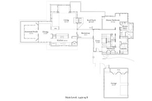 Floor Plan - Main Floor for Craftsman House Plan #454-14 - 4 bed, 4.5 bath