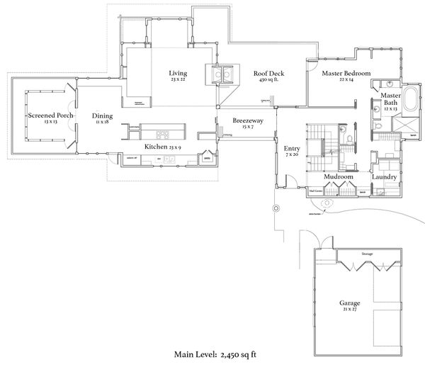 Craftsman Floor Plan - Main Floor Plan #454-14