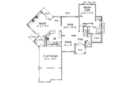 Floor Plan - Main Floor for Traditional House Plan #329-136 - 4 bed, 3.5 bath