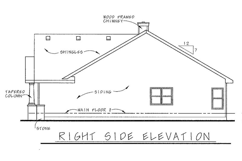 Home Plan - Exterior - Other Elevation for Craftsman House Plan #20-126 - 3 bed, 2 bath