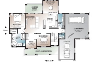 Floor Plan - Main Floor for Traditional House Plan #23-831 - 4 bed, 3.5 bath