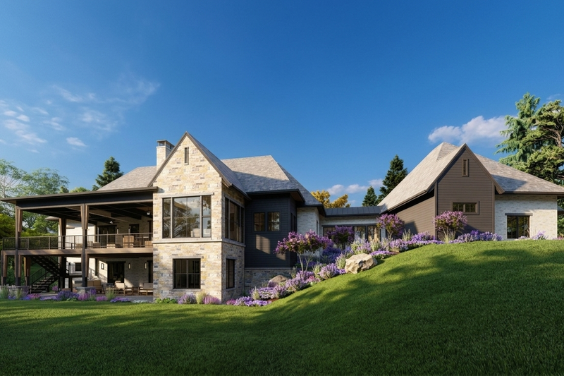 Dream House Plan - Exterior - Rear Elevation for Tudor House Plan #1069-37 - 2 bed, 2.5 bath