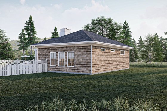Exterior - Rear Elevation for Cottage House Plan #455-631, 1 bath