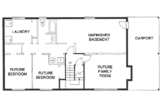 Floor Plan - Lower Floor for Traditional House Plan #18-9053 - 3 bed, 2 bath