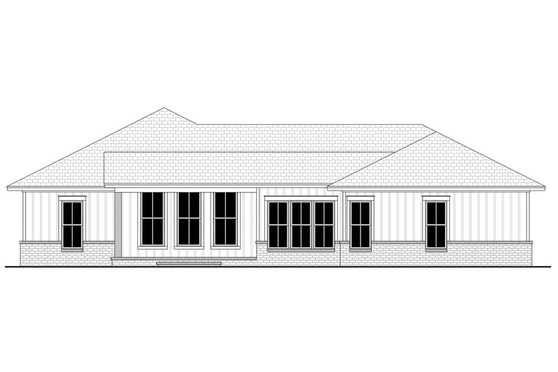Home Plan - Exterior - Rear Elevation 3 for Ranch House Plan #430-424 - 4 bed, 2 bath