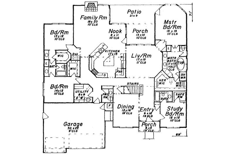 Dream House Plan - Floor Plan - Main Floor for European House Plan #52-168 - 4 bed, 4.5 bath