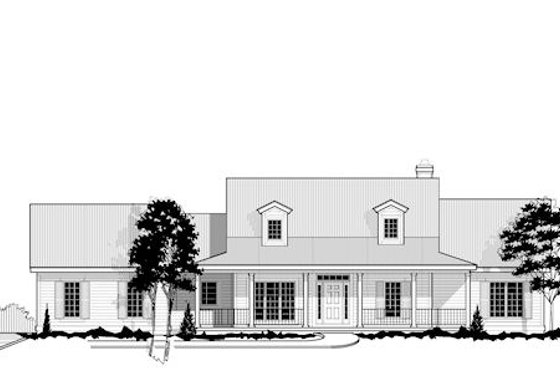 Exterior - Front Elevation for Ranch House Plan #67-872 - 4 bed, 2 bath