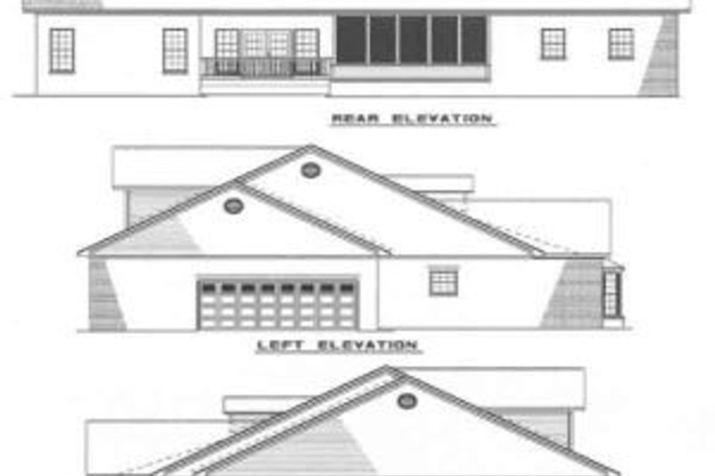 House Blueprint - Exterior - Rear Elevation for European House Plan #17-218 - 3 bed, 4 bath