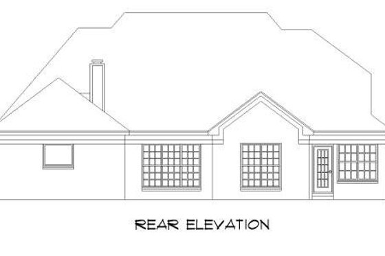 Exterior - Rear Elevation for Traditional House Plan #424-79 - 5 bed, 3 bath
