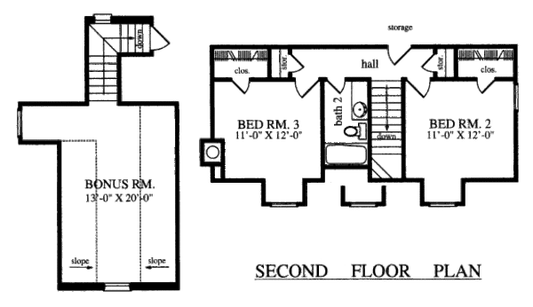 Architectural House Design - Country Floor Plan - Upper Floor Plan #42-343