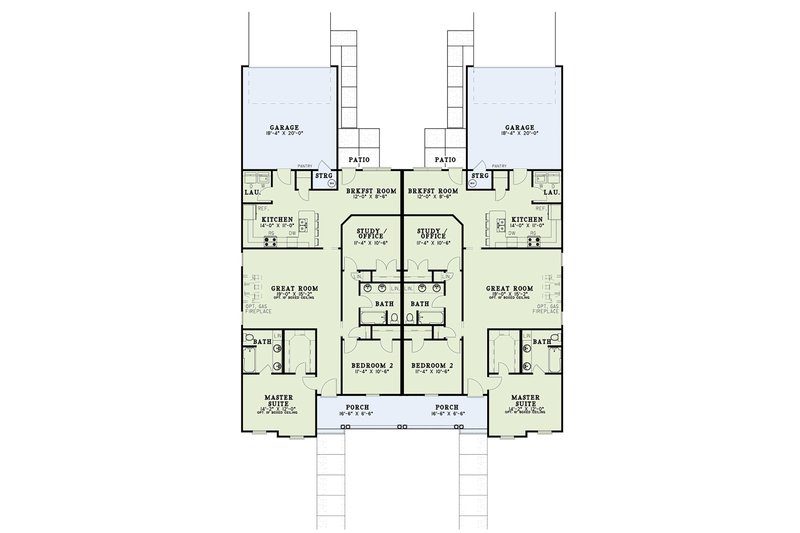 Home Plan - Floor Plan - Main Floor for Country House Plan #17-3159 - 6 bed, 4 bath