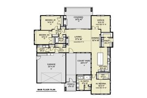 Floor Plan - Main Floor for European House Plan #1070-257 - 3 bed, 2 bath