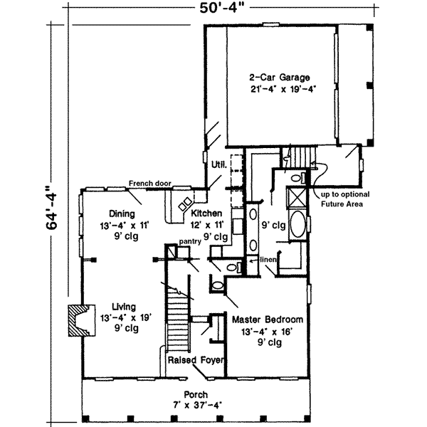 Home Plan - Southern Floor Plan - Main Floor Plan #410-167