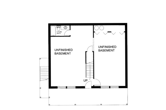 Floor Plan - Lower Floor for Cabin House Plan #117-644 - 3 bed, 2.5 bath