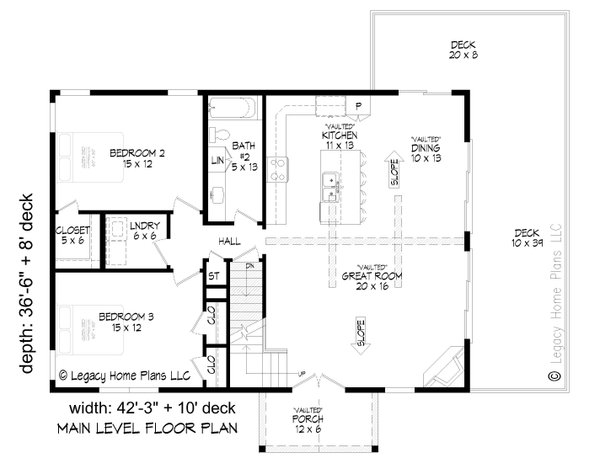 House Blueprint - Southern Floor Plan - Main Floor Plan #932-810
