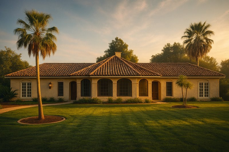 Mediterranean Style House Plan - 2 Beds 2.5 Baths 1778 Sq/Ft Plan #124-430 Exterior