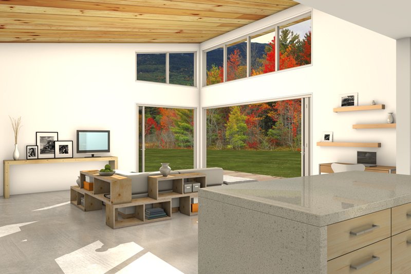 House Blueprint - Interior - Family Room for Modern House Plan #497-31 - 3 bed, 2 bath