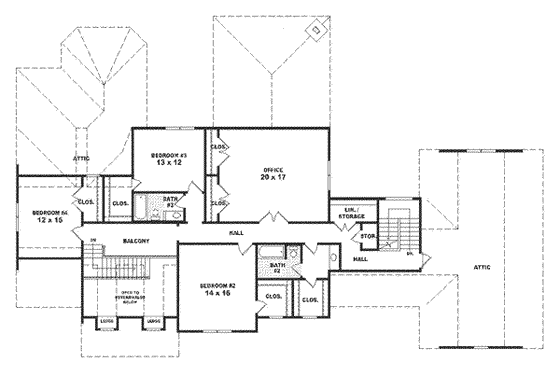Floor Plan - Upper Floor for Country House Plan #81-398 - 5 bed, 3.5 bath