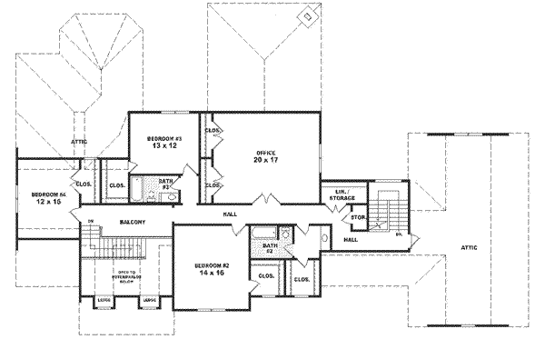 Country Floor Plan - Upper Floor Plan #81-398