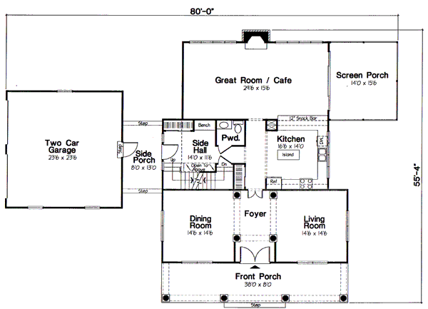Farmhouse Floor Plan - Main Floor Plan #312-833