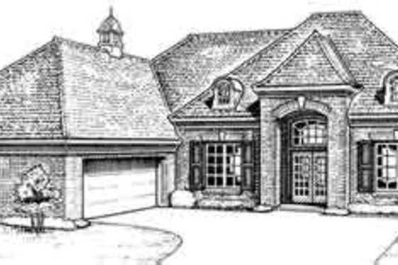 Exterior - Front Elevation for European House Plan #310-268 - 3 bed, 2.5 bath