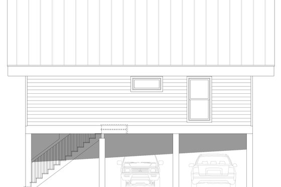 Exterior - Rear Elevation for Beach House Plan #932-826 - 2 bed, 1 bath